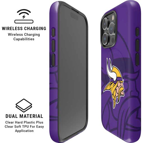 NFL Minnesota Vikings Double Vision iPhone 16 Pro Magsafe Impact Case